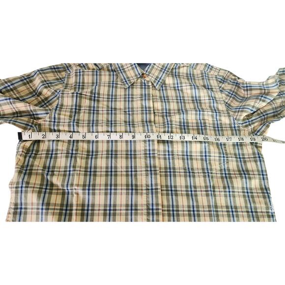 Liz Claiborne Lizwear Green and Blue Plaid  3/4 Sleeve Blouse Women Size Small - Picture 5 of 14